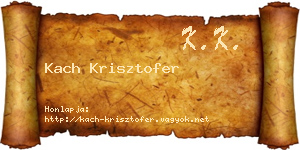 Kach Krisztofer névjegykártya